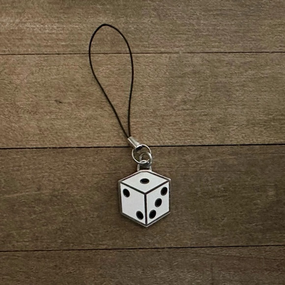 Coach White & Black Enamel Dice Wristlet Bag Charm Keychain Lanyard - Picture 3 of 7